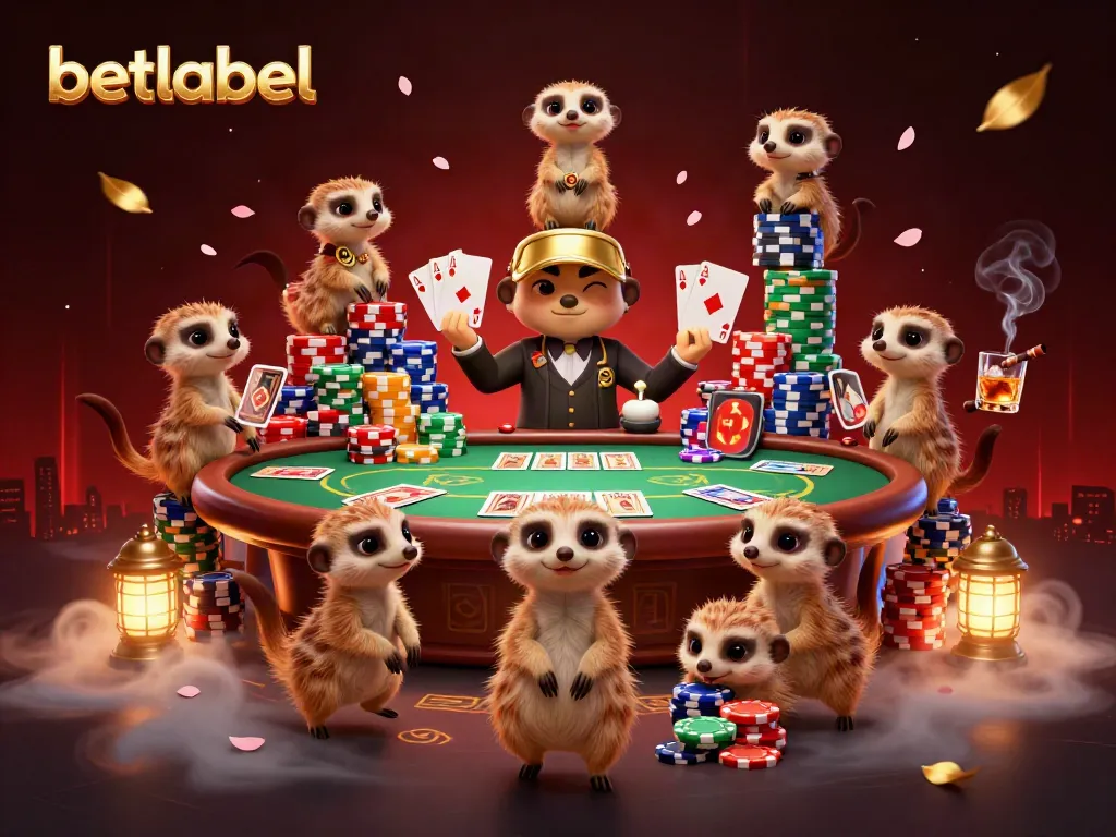 Experience the lively betting action with betlabel as meerkats orchestrate a vibrant casino scene.